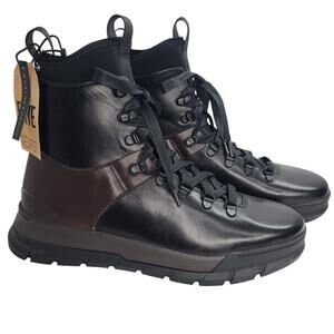 Frye Boots Explorer Hiker Mens 10.5 Weatherproof Brown Black Leather NEW